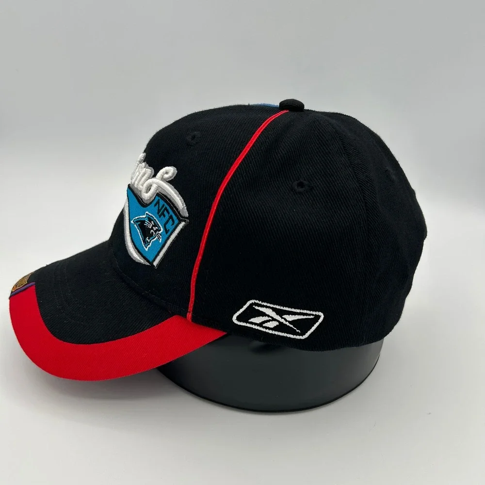 Carolina‎ Panthers 2003 NFC Champions Reebok Hat Mens OSFM Black Red Blue Sporty